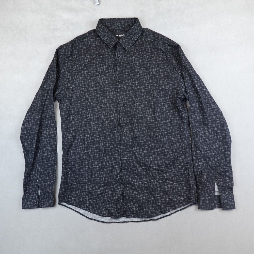 The Kooples Paris Shirt Mens Black Print Long Sleeve Size Medium Relaxed